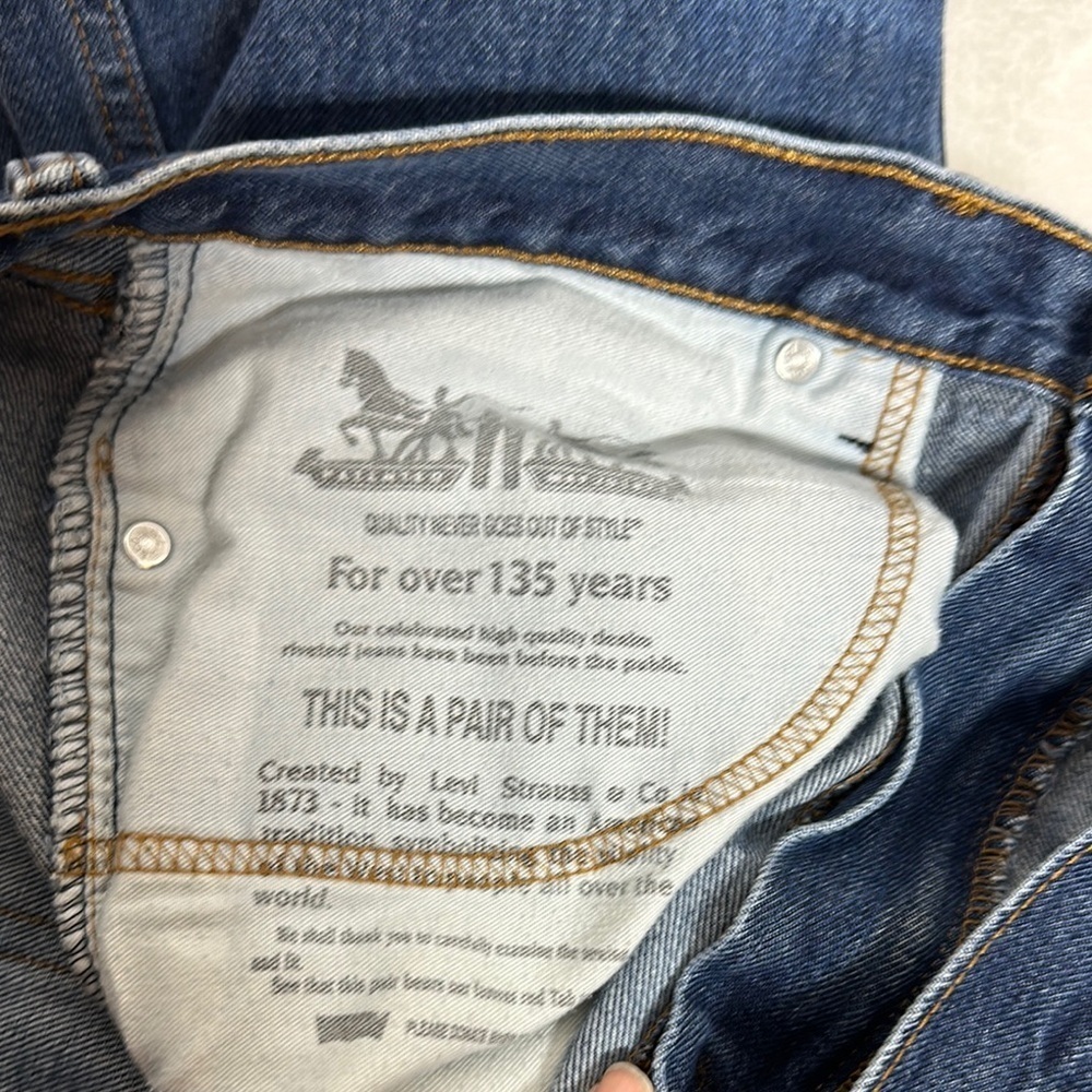 Levi's 505 Blue Straight Jeans 38x32 - Picture 6 of 6